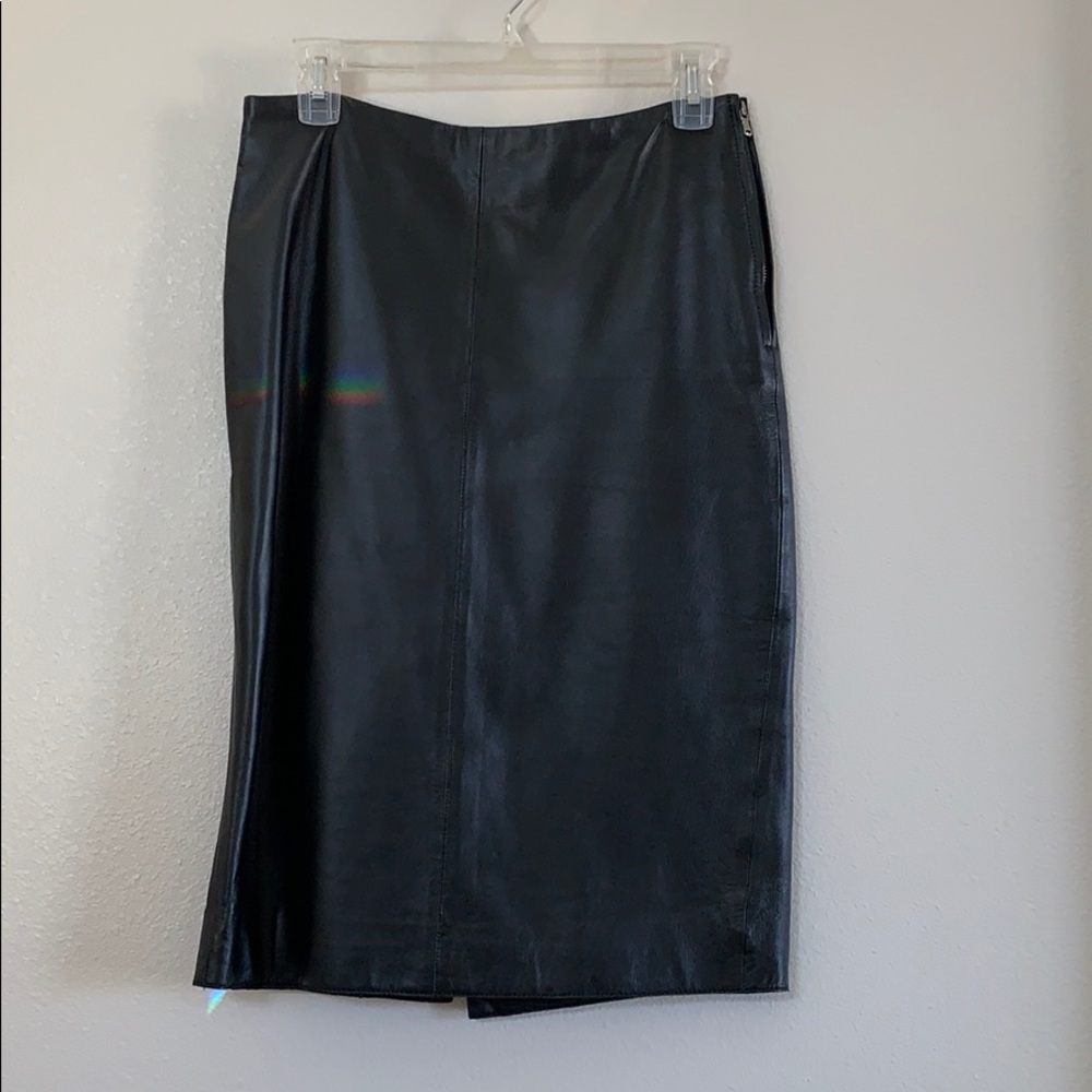 Zara black leather skirt
